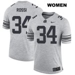 Women's NCAA Ohio State Buckeyes Mitch Rossi #34 College Stitched Authentic Nike Gray Football Jersey MP20K51JO